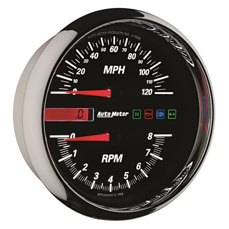 Autometer Pro - Cycle Gauge Tachometer/Speedometer 4 1/2in 8K Rpm/120 Mph Black Universal | 19466 - JDMuscleMulti Gaugesatm19466