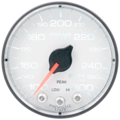 Autometer Spek - Pro 2 1/16in 300 Degree F Stepper Motor W/Peak & Warn White/Black Transmission Temperature Gauge Universal | P342128 - JDMuscleTemperature GaugesatmP342128