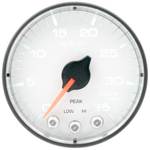 Autometer Spek - Pro 2 1/16in 35PSI Stepper Motor W/Peak & Warn White/Black Boost Gauge Universal | P303128 - JDMuscleBoost GaugesatmP303128
