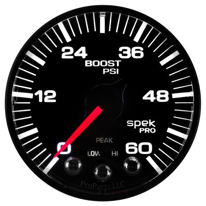 Autometer Spek - Pro 52.4mm 0 - 60 PSI Digital Stepper Motor Boost Gauge Universal | P304328 - JDMuscleBoost GaugesatmP304328