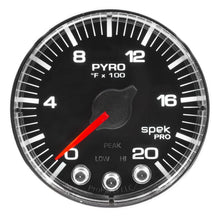 Autometer Spek - Pro EGT Gauge Pyro. 2 1/16in 2000f Stepper Motor W/Peak & Warn Black / Chrome Universal | P310318 - JDMuscleEGT GaugesatmP310318