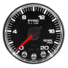 Autometer Spek - Pro EGT Gauge Pyro.2 1/16in 2000f Stepper Motor W/Peak & Warn Black / Chrome Universal | P31031 - JDMuscleTemperature GaugesatmP31031
