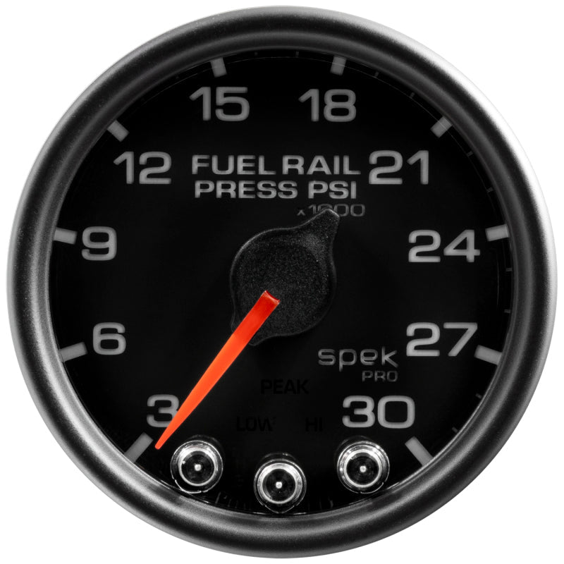 Autometer Spek - Pro Fuel Rail Pressure Gauge 2 1/16in 30Kpsi Stepper Motor W/Peak & Warn Black / Black Universal | P32132 - JDMuscleFuel Pressure Regulator GaugesatmP32132
