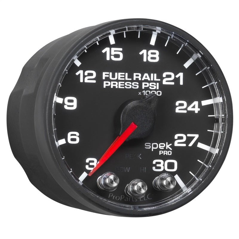 Autometer Spek - Pro Fuel Rail Pressure Gauge 2 1/16in 30Kpsi Stepper Motor W/Peak & Warn Black / Black Universal | P321328 - JDMuscleFuel Pressure Regulator GaugesatmP321328