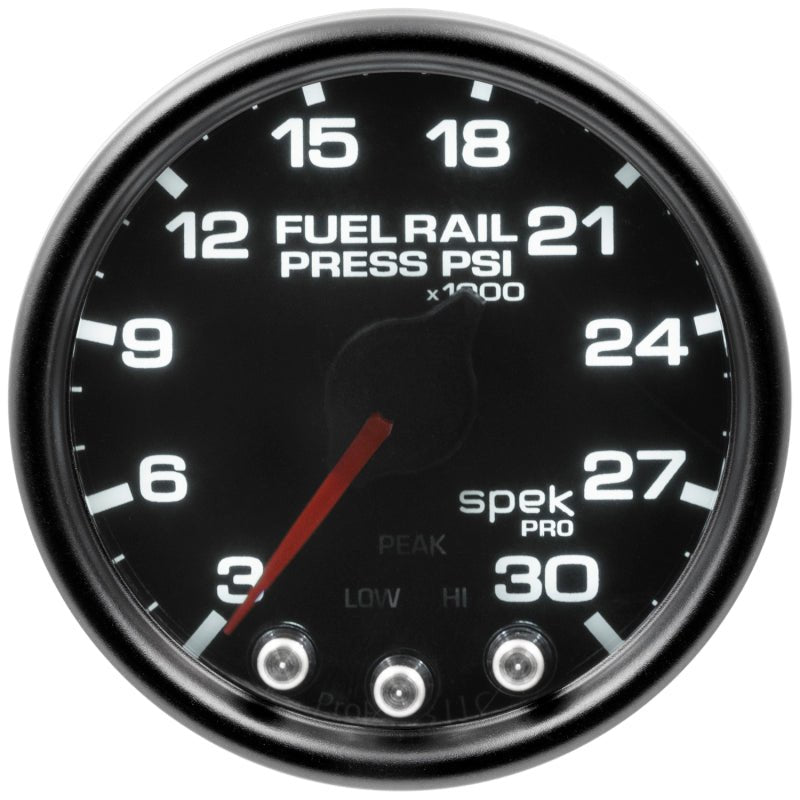 Autometer Spek - Pro Fuel Rail Pressure Gauge 2 1/16in 30Kpsi Stepper Motor W/Peak & Warn Black / Smoke / Black Universal | P32152 - JDMuscleFuel Pressure Regulator GaugesatmP32152
