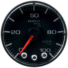 Autometer Spek - Pro Gauge Boost 2 1/16in 100psi Stepper Motor W/Peak & Warn Black / Black Universal | P305328 - JDMuscleBoost GaugesatmP305328