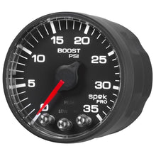 Autometer Spek - Pro Gauge Boost 2 1/16in 35psi Stepper Motor W/Peak & Warn Black / Black Universal | P303328 - JDMuscleBoost GaugesatmP303328