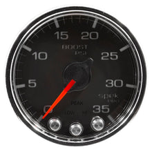 Autometer Spek - Pro Gauge Boost 2 1/16in 35psi Stepper Motor W/Peak & Warn Black / Chrome Universal | P30331 - JDMuscleBoost GaugesatmP30331