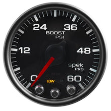 Autometer Spek - Pro Gauge Boost 2 1/16in 60psi Stepper Motor W/Peak & Warn Black / Black Universal | P30432 - JDMuscleBoost GaugesatmP30432