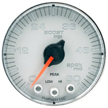 Autometer Spek - Pro Gauge Boost 2 1/16in 60psi Stepper Motor W/Peak & Warn Silver / Chrm Universal | P304218 - JDMuscleBoost GaugesatmP304218