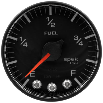 Autometer Spek - Pro Gauge Fuel Level 2 1/16in 0 - 270 Programmable Black / Black Universal | P31232 - JDMuscleMulti GaugesatmP312328