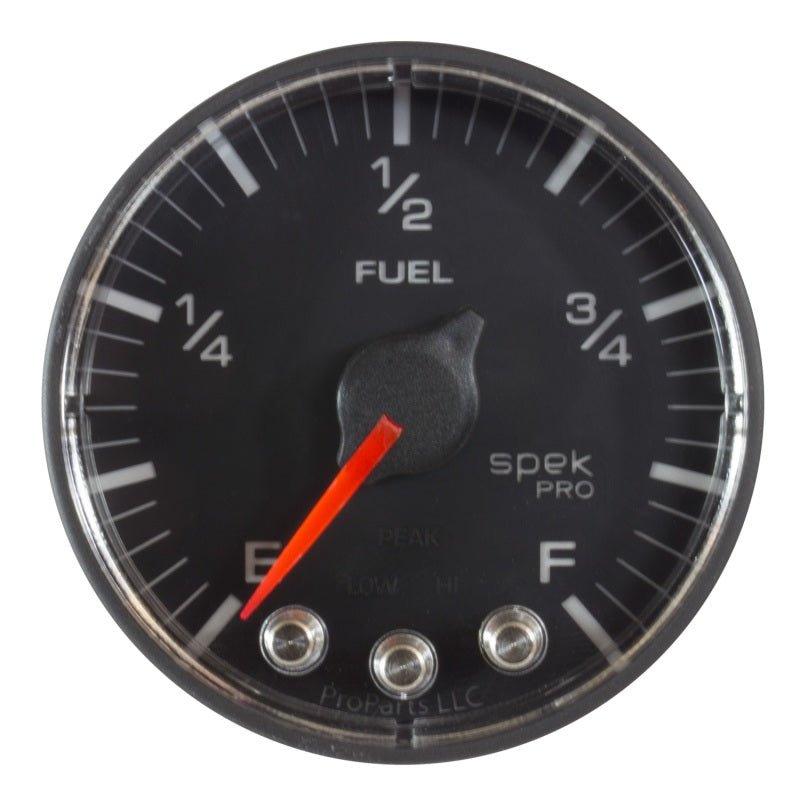 Autometer Spek - Pro Gauge Fuel Level 2 1/16in 0 - 270 Programmable Black / Black Universal | P31232 - JDMuscleMulti GaugesatmP312328