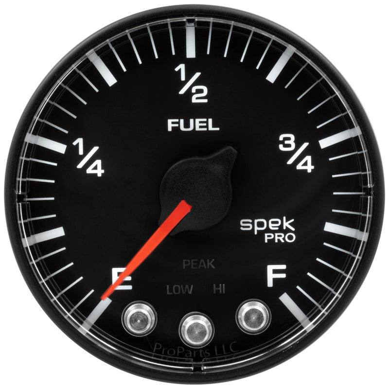 Autometer Spek - Pro Gauge Fuel Level 2 1/16in 0 - 270 Programmable Black / Black Universal | P31232 - JDMuscleMulti GaugesatmP312328