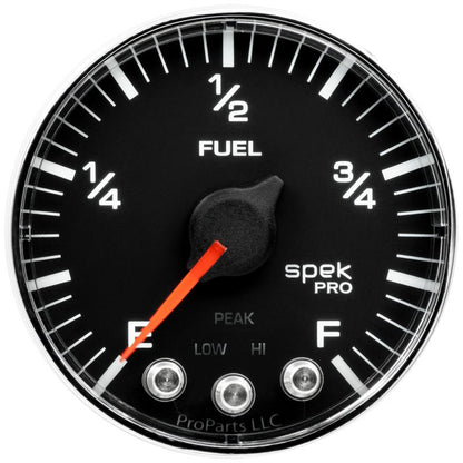 Autometer Spek - Pro Gauge Fuel Level 2 1/16in 0 - 270 Programmable Black / Chrm Universal | P312318 - JDMuscleMulti GaugesatmP312318