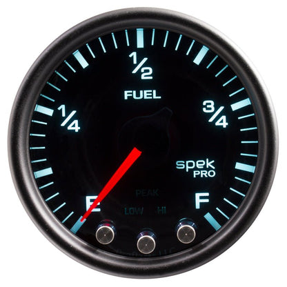 Autometer Spek - Pro Gauge Fuel Level 2 1/16in 0 - 270 Programmable Black / Smoke / Black Universal | P31252 - JDMuscleMulti GaugesatmP31252