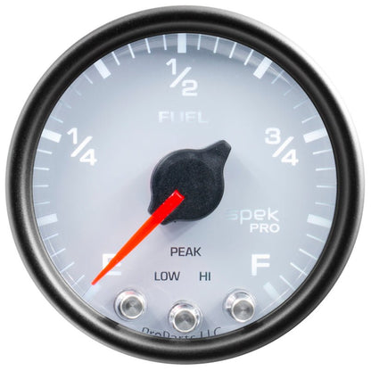 Autometer Spek - Pro Gauge Fuel Level 2 1/16in 0 - 270 Programmable White /Black Universal | P31212 - JDMuscleMulti GaugesatmP31212