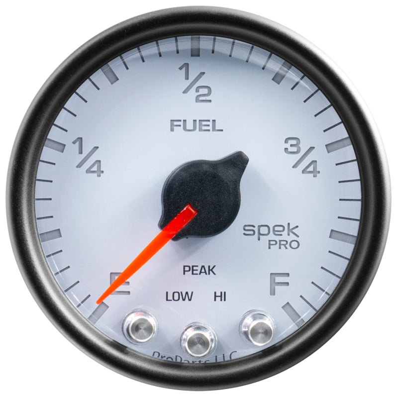 Autometer Spek - Pro Gauge Fuel Level 2 1/16in 0 - 270 Programmable White /Black Universal | P31212 - JDMuscleMulti GaugesatmP31212