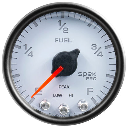 Autometer Spek - Pro Gauge Fuel Level 2 1/16in 0 - 270 Programmable White /Black Universal | P31212 - JDMuscleMulti GaugesatmP31212