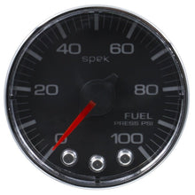 Autometer Spek - Pro Gauge Fuel Press 2 1/16in 100psi Stepper Motor W/ Peak & Warn Black / Chrm Universal | P314318 - JDMuscleFuel Pressure Regulator GaugesatmP314318
