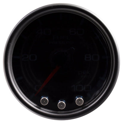 Autometer Spek - Pro Gauge Fuel Press 2 1/16in 100psi Stepper Motor W/Peak & Warn Black / Smoke / Black Universal | P31452 - JDMuscleFuel Pressure Regulator GaugesatmP31452