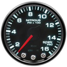 Autometer Spek - Pro Gauge Nitrous Press 2 1/16in 1600psi Stepper Motor W/Peak & Warn Black/Smoked/Black Universal | P32052 - JDMusclePressure GaugesatmP32052