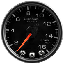 Autometer Spek - Pro Gauge Nitrous Press 2 1/16in 1600psi Stepper Motor W/Peak & Warn White/ Black Universal | P32032 - JDMusclePressure GaugesatmP32032