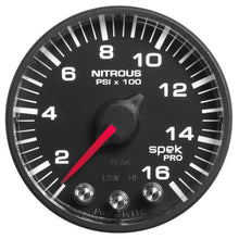 Autometer Spek - Pro Gauge Nitrous Press 2 1/16in 1600psi Stepper Motor W/Peak & Warn White/ Black Universal | P320328 - JDMusclePressure GaugesatmP320328
