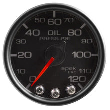 Autometer Spek - Pro Gauge Oil Press 2 1/16in 120psi Stepper Motor W/Peak & Warn Black / Black Universal | P32532 - JDMusclePressure GaugesatmP32532