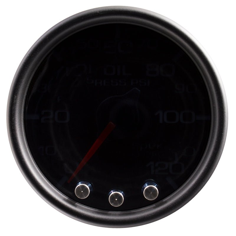 Autometer Spek - Pro Gauge Oil Press 2 1/16in 120psi Stepper Motor W/Peak & Warn Black / Smoke / Black Universal | P32552 - JDMusclePressure GaugesatmP32552