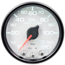 Autometer Spek - Pro Gauge Oil Press 2 1/16in 120psi Stepper Motor W/Peak & Warn White / Black Universal | P32512 - JDMusclePressure GaugesatmP32512