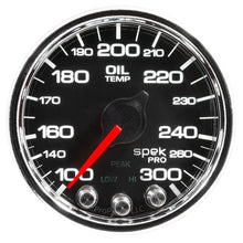 Autometer Spek - Pro Gauge Oil Temperature 2 1/16in 300f Stepper Motor W/Peak & Warn Black / Chrome Universal | P32231 - JDMuscleTemperature GaugesatmP32231