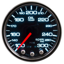 Autometer Spek - Pro Gauge Oil Temperature 2 1/16in 300f Stepper Motor W/Peak & Warn Black / Smoke/ Black Universal | P32252 - JDMuscleTemperature GaugesatmP32252