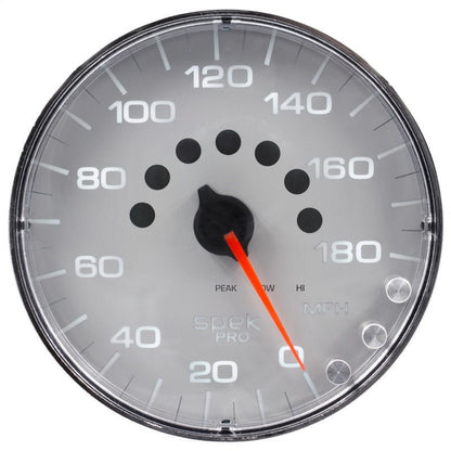 Autometer Spek - Pro Gauge Speedometer 5in 180 Mph Elec. Programmable Silver/Chrome Universal | P230218 - JDMuscleMulti GaugesatmP230218