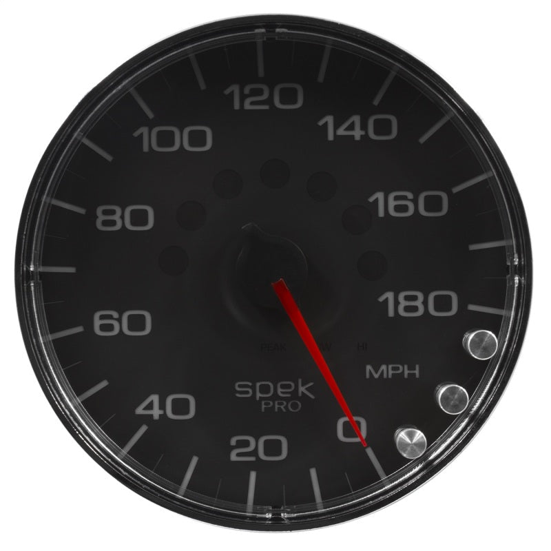 Autometer Spek - Pro Gauge Speedometer 5in 180 Mph Electric Programmable Black/Chrome Universal | P230318 - JDMuscleMulti GaugesatmP230318