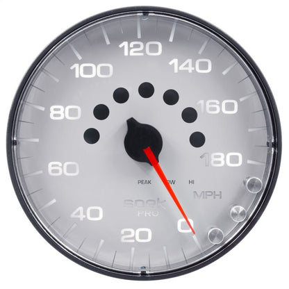 Autometer Spek - Pro Gauge Speedometer 5in 180 Mph Electric Programmable White/Black Universal | P230128 - JDMuscleMulti GaugesatmP230128