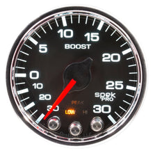 Autometer Spek - Pro Gauge Vaccum/Boost 2 1/16in 30Inhg - 30psi Stepper Motor W/Peak & Warn Black/Chrome Universal | P30231 - JDMuscleBoost GaugesatmP30231