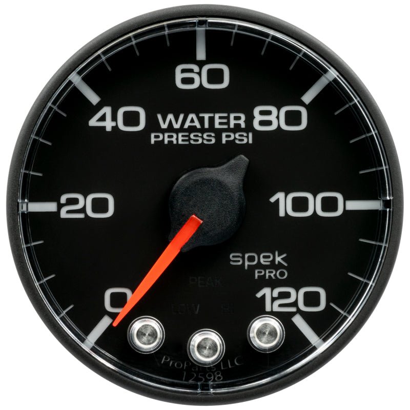 Autometer Spek - Pro Gauge Water Pressure 2 1/16in 120psi Stepper Motor W/ Peak & Warn Universal | P349328 - JDMusclePressure GaugesatmP349328