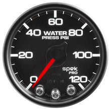 Autometer Spek - Pro Gauge Water Pressure 2 1/16in 120psi Stepper Motor W/Peak & Warn Black / Black Universal | P34532 - JDMusclePressure GaugesatmP34532