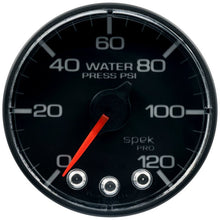 Autometer Spek - Pro Gauge Water Pressure 2 1/16in 120psi Stepper Motor W/Peak & Warn Black / Black Universal | P345324 - JDMusclePressure GaugesatmP345324