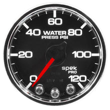 Autometer Spek - Pro Gauge Water Pressure 2 1/16in 120psi Stepper Motor W/Peak & Warn Black / Chrm Universal | P345318 - JDMusclePressure GaugesatmP34531