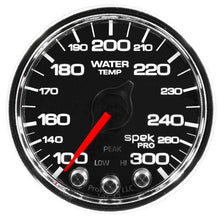 Autometer Spek - Pro Gauge Water Temp 2 1/16in 300f Stepper Motor W/Peak & Warn Black / Chrm Universal | P34631 - JDMuscleTemperature GaugesatmP34631