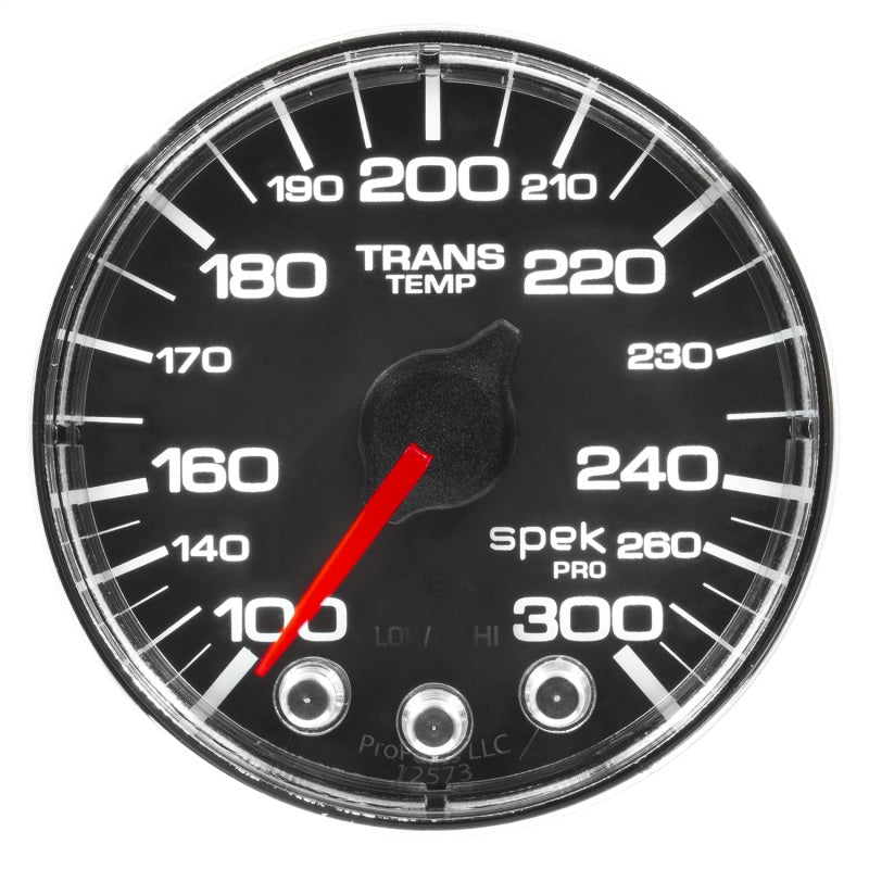 Autometer Spek - Pro Gauge Water Temp 2 1/16in 300f Stepper Motor W/Peak & Warn Black / Chrm Universal | P346318 - JDMuscleTemperature GaugesatmP346318