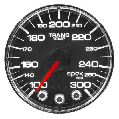 Autometer Spek - Pro Gauge Water Temp 2 1/16in 300f Stepper Motor W/Peak & Warn Black / Chrm Universal | P346318 - JDMuscleTemperature GaugesatmP346318