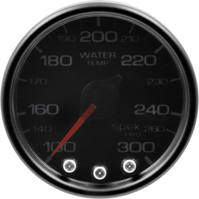 Autometer Spek - Pro Gauge Water Temp 2 1/16in 300f Stepper Motor W/Peak & Warn Black / Smoke / Black Universal | P34652 - JDMuscleTemperature GaugesatmP34652
