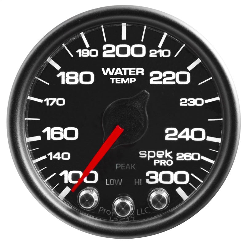 Autometer Spek - Pro Gauge Water Temperature 2 1/16in 300f Stepper Motor W/Peak & Warn Black / Black Universal | P34632 - JDMuscleTemperature GaugesatmP34632