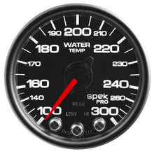 Autometer Spek - Pro Gauge Water Temperature 2 1/16in 300f Stepper Motor W/Peak & Warn Black / Black Universal | P34632 - JDMuscleTemperature GaugesatmP34632
