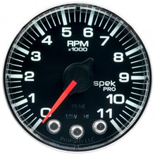 Autometer Spek - Pro Tachometer Gauge 2 1/16in 11K Rpm W/ Shift Light & Peak Mem Black / Chrome Universal | P336318 - JDMuscleTachometersatmP336318