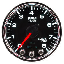 Autometer Spek - Pro Tachometer Gauge 2 1/16in 8K Rpm W/ Shift Light & Peak Mem Black / Chrome Universal | P33431 - JDMuscleTachometersatmP33431