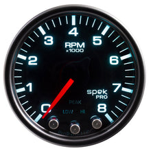 Autometer Spek - Pro Tachometer Gauge 2 1/16in 8K Rpm W/ Shift Light & Peak Mem Black / Smoke / Black Universal | P33452 - JDMuscleTachometersatmP33452