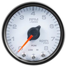 Autometer Spek - Pro Tachometer Gauge 2 1/16in 8K Rpm W/ Shift Light & Peak Mem White / Black Universal | P33412 - JDMuscleTachometersatmP33412